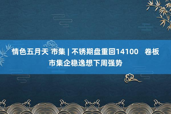 情色五月天 市集 | 不锈期盘重回14100   卷板市集企稳逸想下周强势