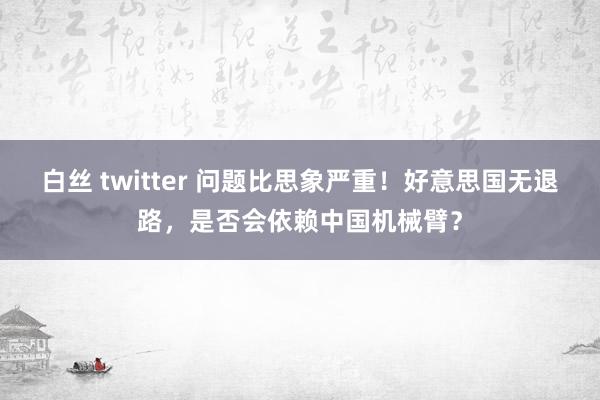 白丝 twitter 问题比思象严重！好意思国无退路，是否会依赖中国机械臂？