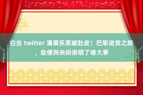 白丝 twitter 潘展乐笑破肚皮！巴黎进货之旅，趁便向央妈讲明了啥大事